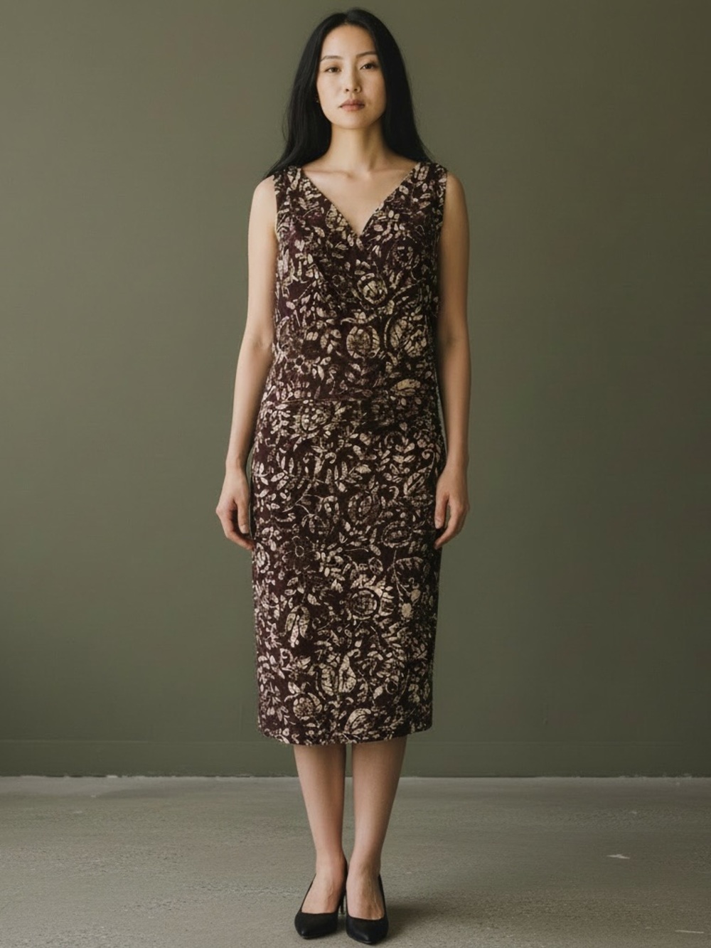 Ralph Lauren LRL Womens Tribal Sleeveless Faux Wrap Dress
